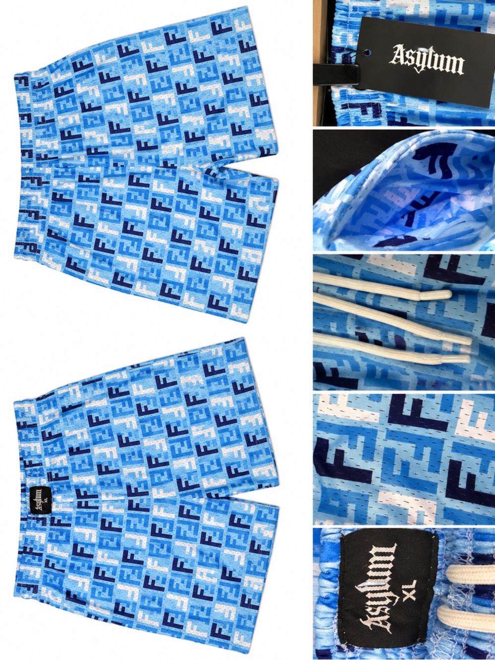 Asylum Monogram Mesh Shorts 🩵❄️ Size - XL